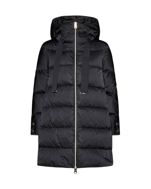 Herno Black Quilted Satin Down Jacket