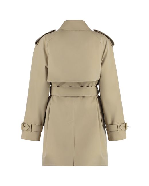 Burberry Natural Double-Breasted Trench Jacket For