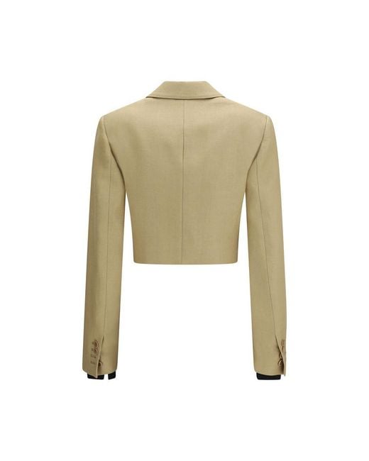 Max Mara Green Beige Linen Denim Jacket