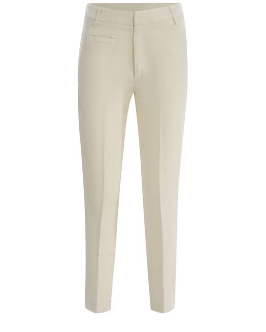 Dondup Natural Trousers Ariel 27Inches Made Of Linen Blend