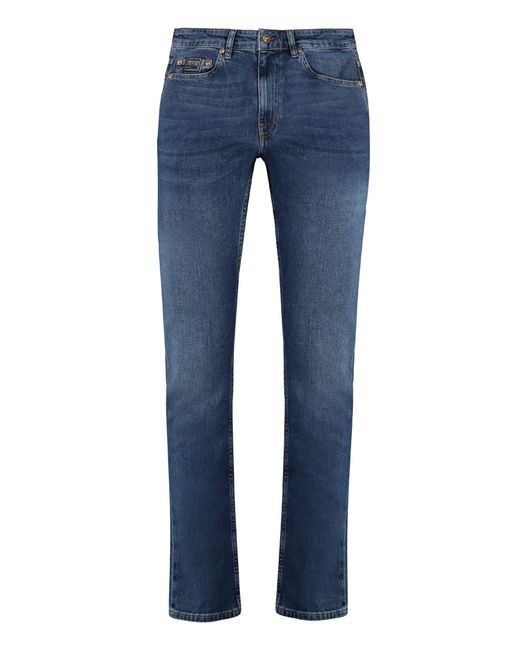 Versace Blue 5-Pocket Straight-Leg Jeans for men