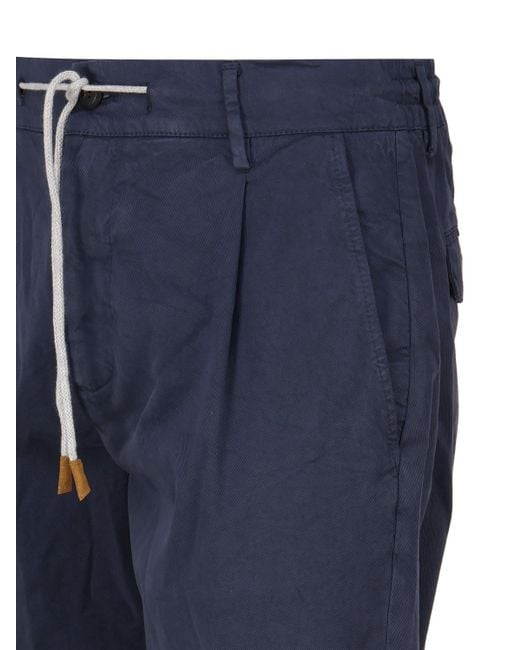 Eleventy Blue Drawstring Trousers for men