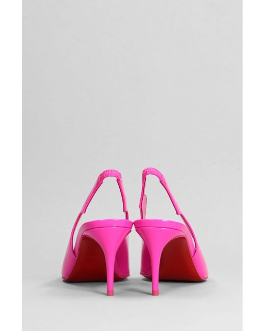 Christian Louboutin Pink Hot Chick Sling Pumps In Patent Leather