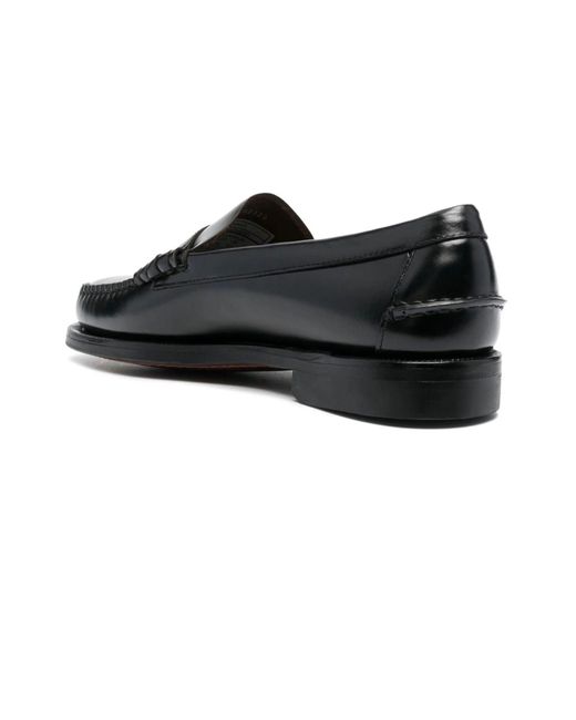 Sebago Black Leather Loafers for men