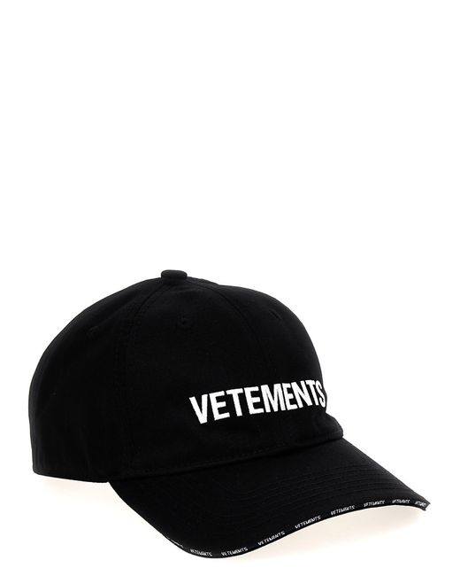 Vetements Black Logo Cap Hats for men
