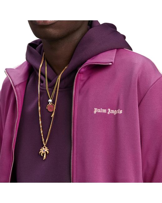 Palm Angels Purple Logo Track Sweatshirt for men