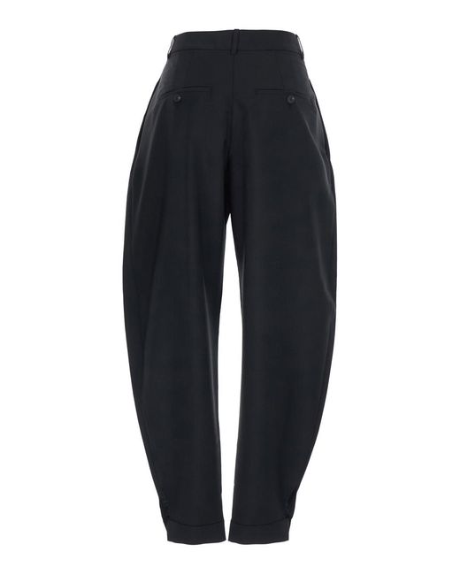 Rohe Blue Wool Blend Pants With Cuff Hem Virgin Trousers