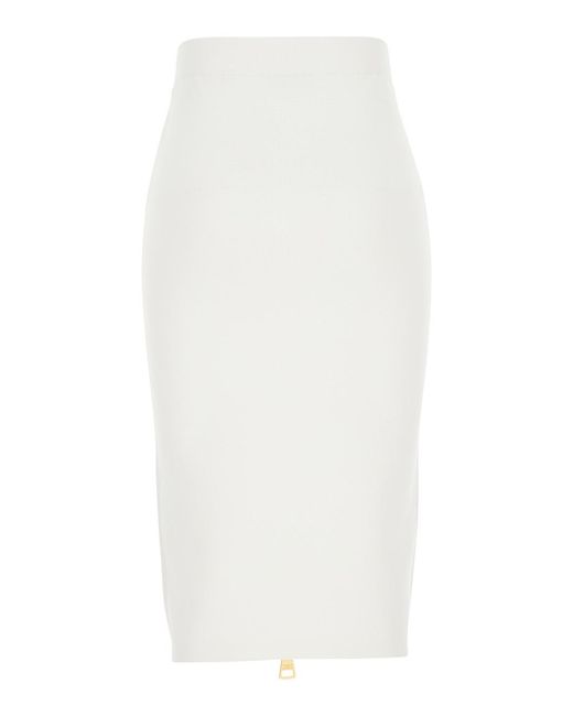 Elisabetta Franchi White Knit Skirt