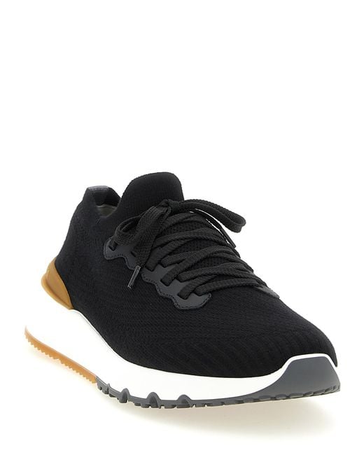 Brunello Cucinelli Black Polyethylene Athletic Sneakers for men