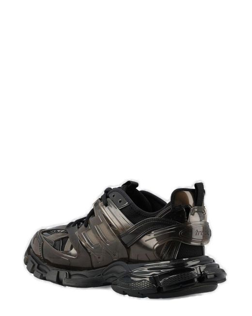 Balenciaga Black Panelled Lace-Up Sneakers for men