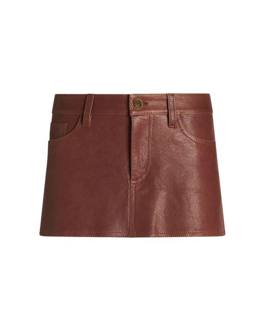 Etro Brown Nappa Mini Skirt