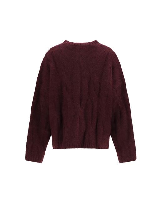 Allude Red Cashmere And Silk Sweater With Voluminous Sleeves Kashmir/Capra Hircus