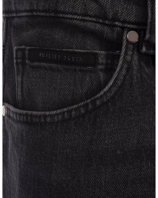 Philipp Plein Gray Denim Trousers Detroit Fit for men
