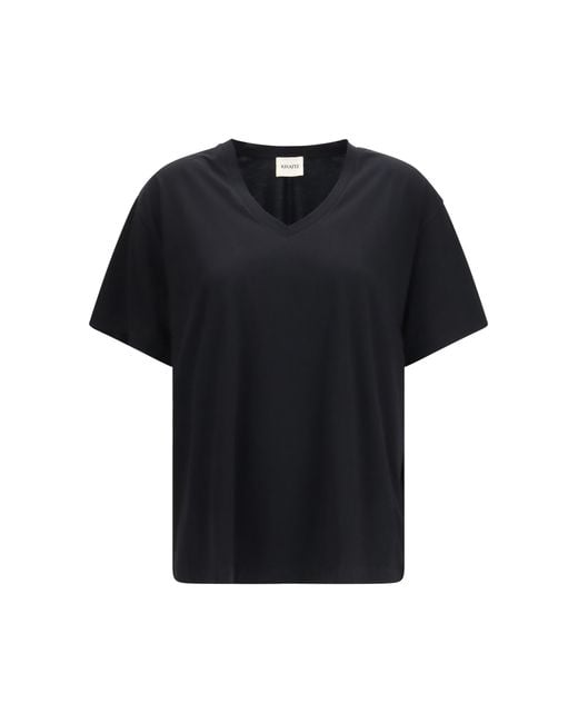 Khaite Black Linda T-Shirt Cotton T-Shirts