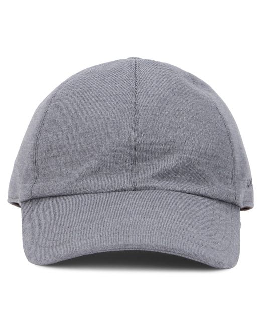 Slowear Gray Wool Cap With Visor Virgin Hat for men
