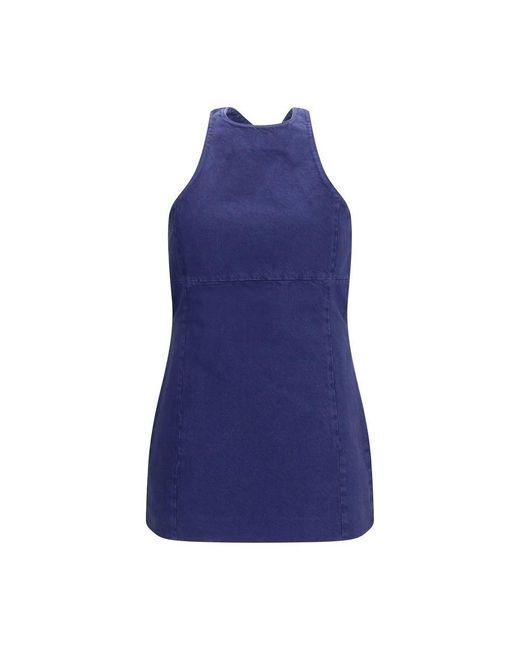 Miu Miu Blue Cotton Casual Dress
