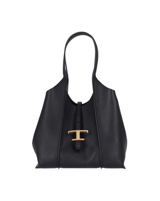 Tod's Black T-Timeless Small Tote Bag