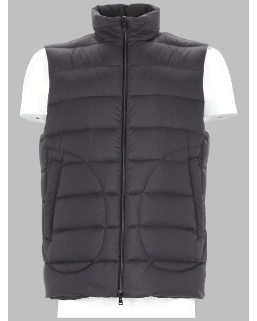 Herno Gray Padded Gilet Polyamide Jacket for men