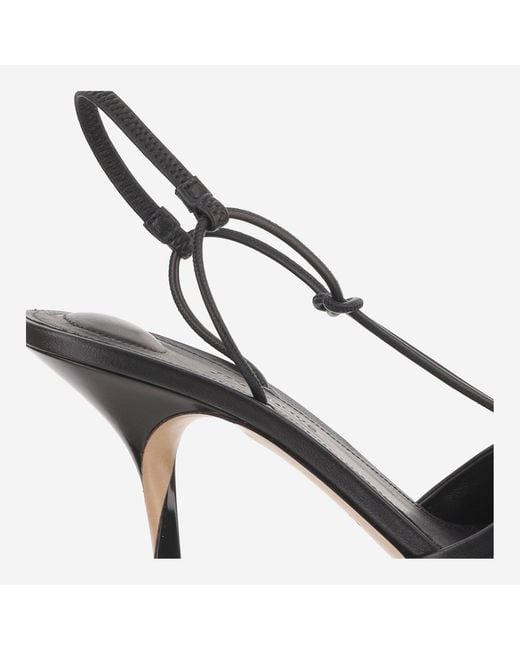 Jacquemus Metallic Pina Sculptural Lacquered Heel Leather Sandals