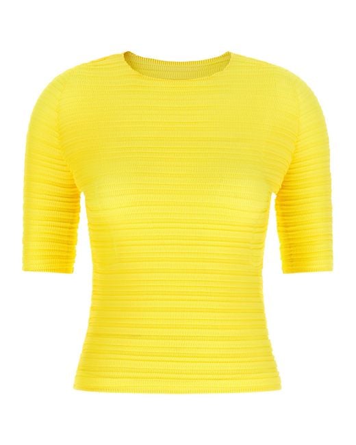 Issey Miyake Yellow Polyester Blouse