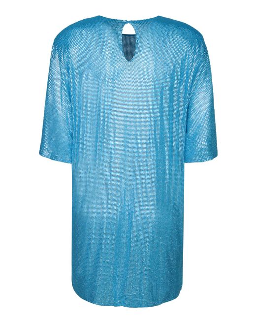 GIUSEPPE DI MORABITO Blue Mini Dress With Crystals