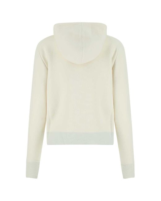 Bottega Veneta White Ivory Stretch Wool Blend Sweatshirt