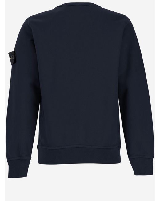 Stone Island Blue Sweatshirt Stretch Cotton Knitwear for men