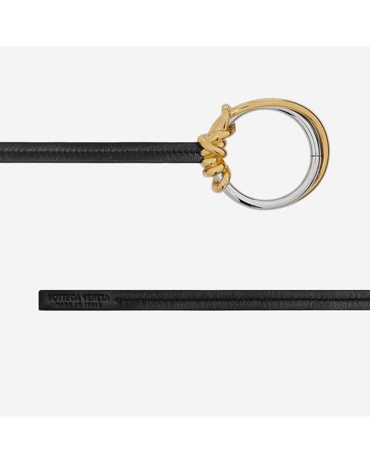 Bottega Veneta Black Belt Knot Ring Calfskin