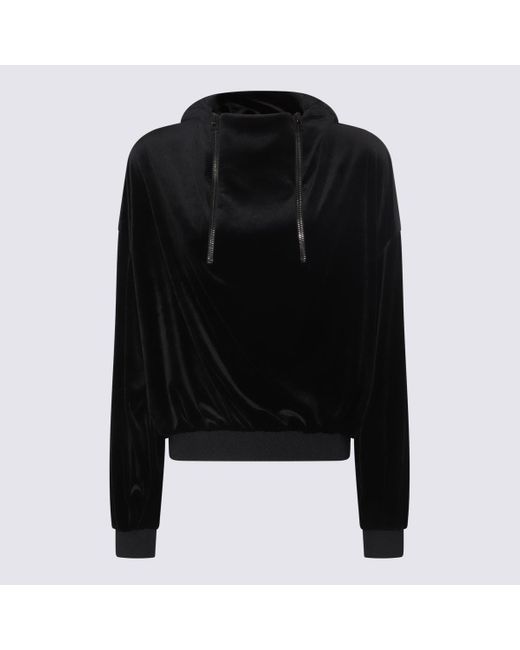 Tom Ford Black Stretch Lustrous Velour Sweatshirt