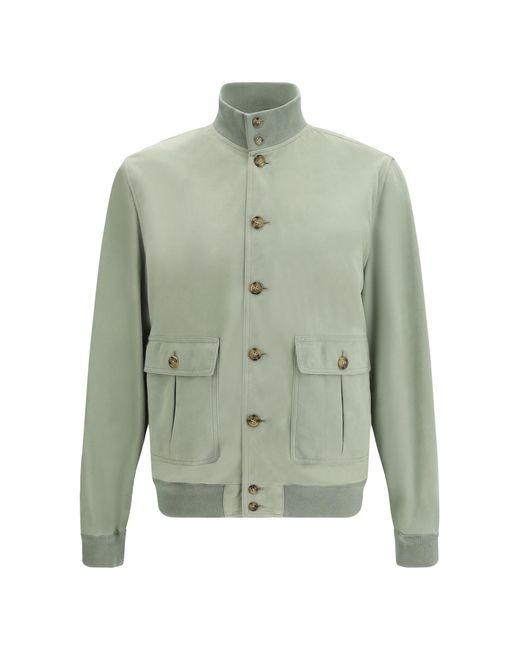 Valstar Green Suede Leather Jacket for men