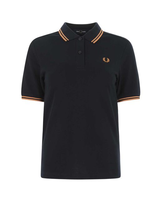 Fred Perry Black Navy Blue Piquet Polo Shirt