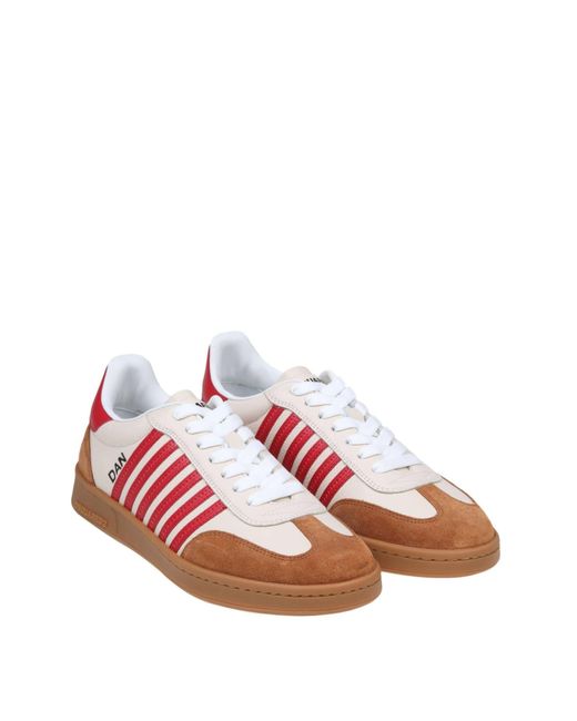 DSquared² Pink Leather And Suede Sneakers for men