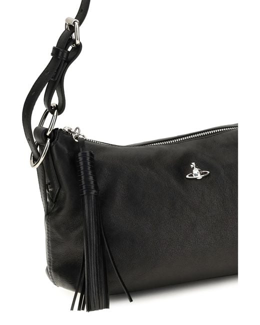 Vivienne Westwood Black Shoulder Bag Emma Leather Sheep Handbags