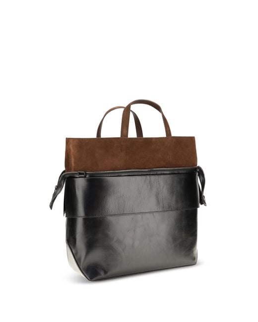 Loewe Black Tote Large Switch-Espresso Calf Leather (Bos Taurus) Shoulder Bags for men