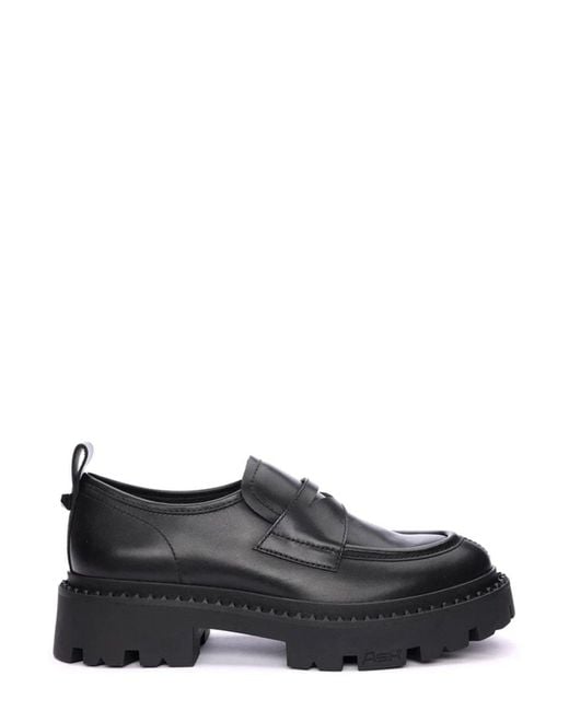 Ash Stud-detailed Slip-on Loafers in Black | Lyst