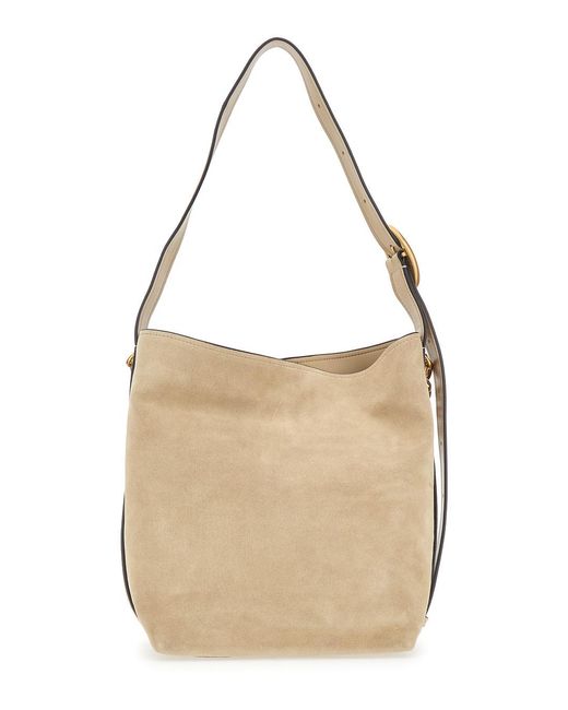 MICHAEL Michael Kors Natural Shoulder Bag Nolita Suede Cow Leather