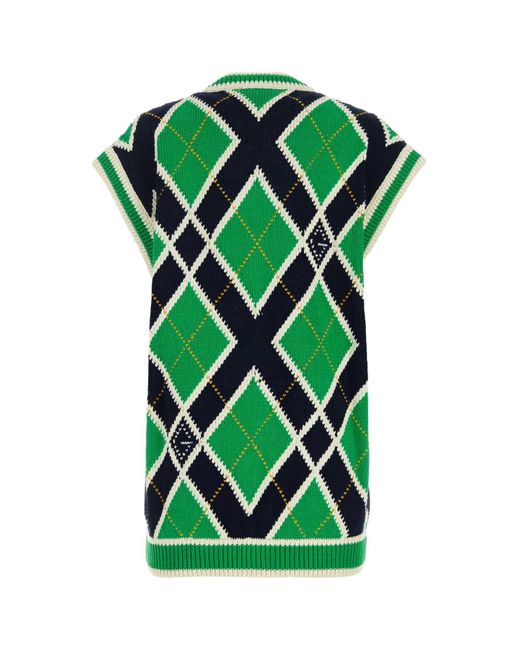 Gucci Green Embroidered Cotton Vest