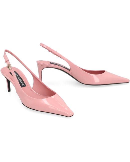 Dolce & Gabbana Pink Slingback Pumps Calf Leather