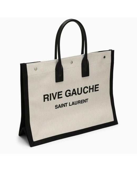 Saint Laurent Natural Rive Gauche Greggio\/black Tote Bag for men