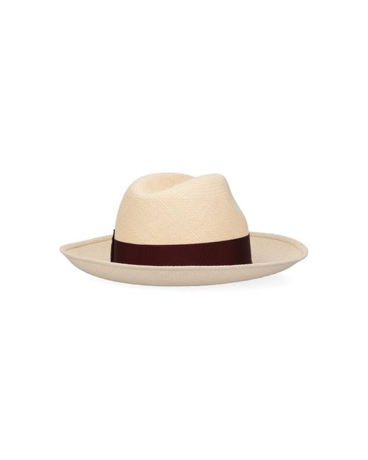 Borsalino White Straw Hat for men