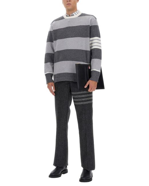 Thom Browne Gray Striped Shirt for men