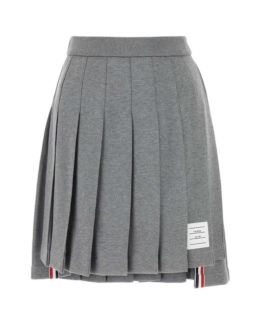 Thom Browne Gray Mini Pleated Skirt I