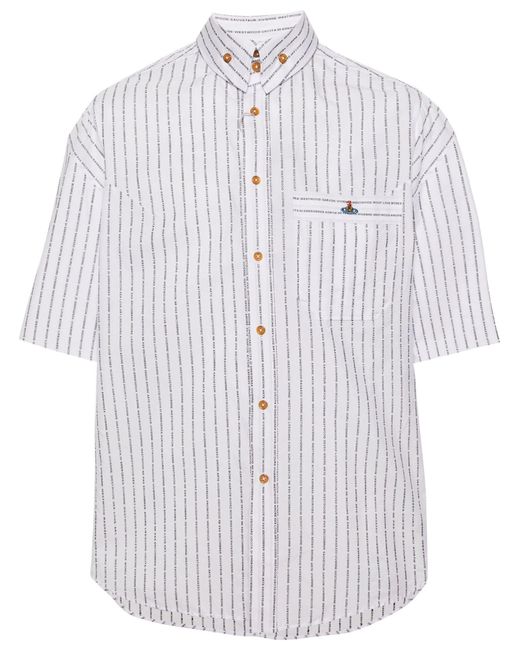 Vivienne Westwood White Stripped Krall Organic Cotton Shirt for men