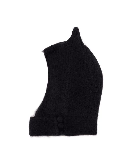 Coperni Black Coperni Copsa06Y3005-Blk Knitted Horn Beanie