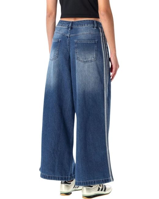 Adidas Originals Blue Adidas Adicolor Wide Leg Denim Jeans