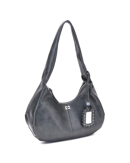 Ganni Blue Medium Hobo Shoulder Bag