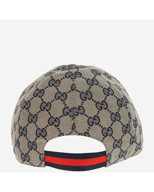 Gucci Gray Baseball Hat Gg Fabric Polyester for men