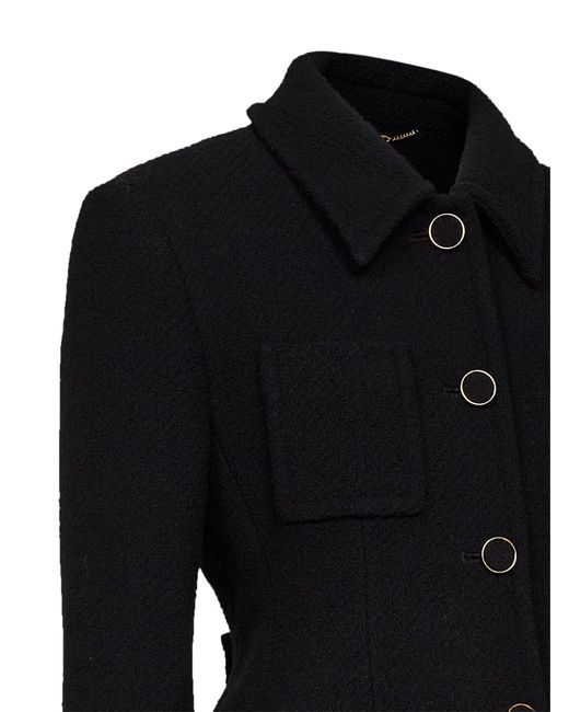 Chloé Black Tweed Jacket With Lined Interior And Belted Back