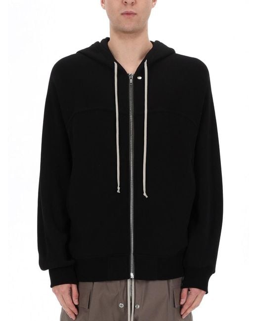 Rick Owens Black Windbreaker Sweatshirt Cotton Sweatshirts for men