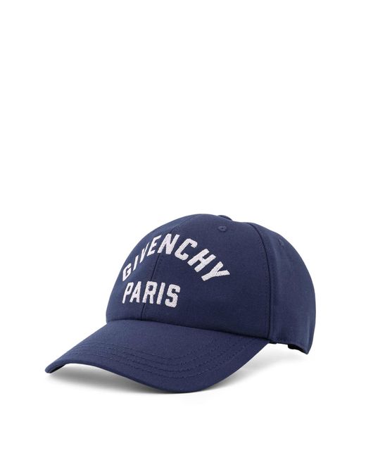 Givenchy Blue Cotton Baseball Hat for men